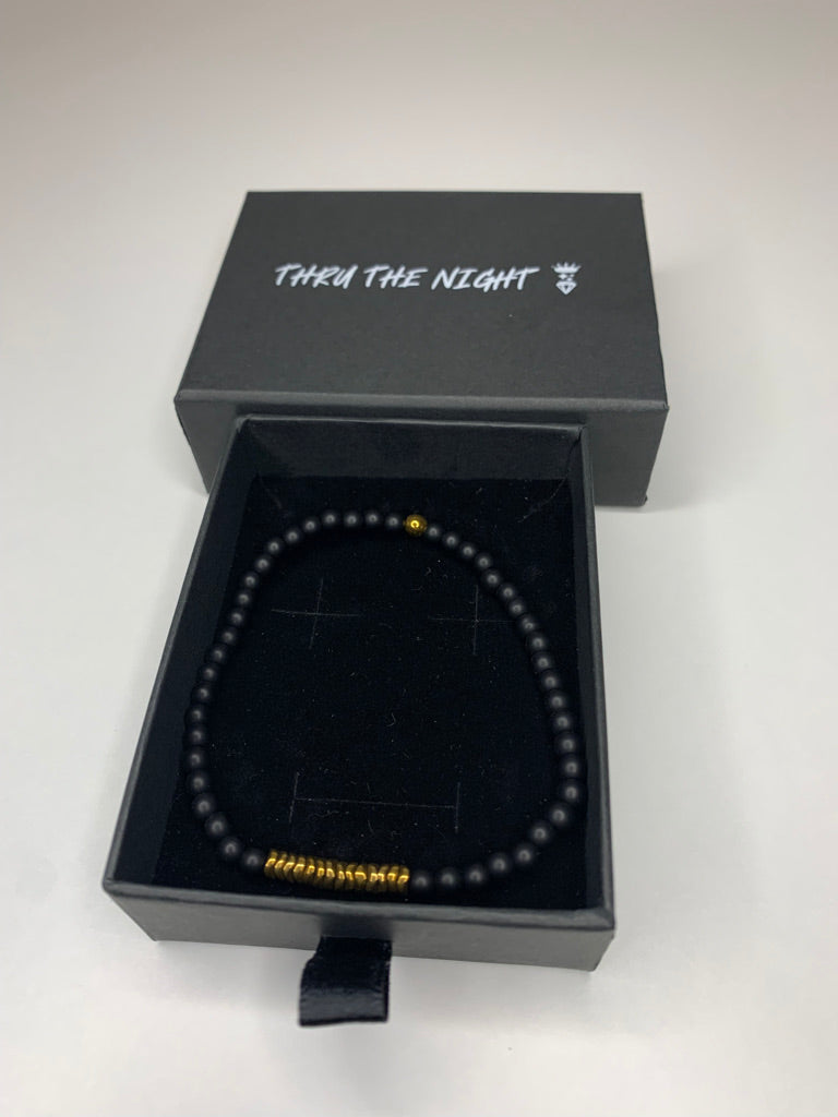 Black and Gold Beaded Bracelet