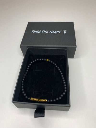 Black and Gold Beaded Bracelet