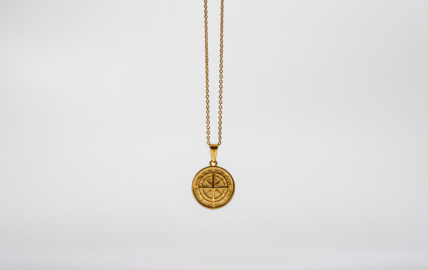 Compass Pendant - Gold - 18 inch