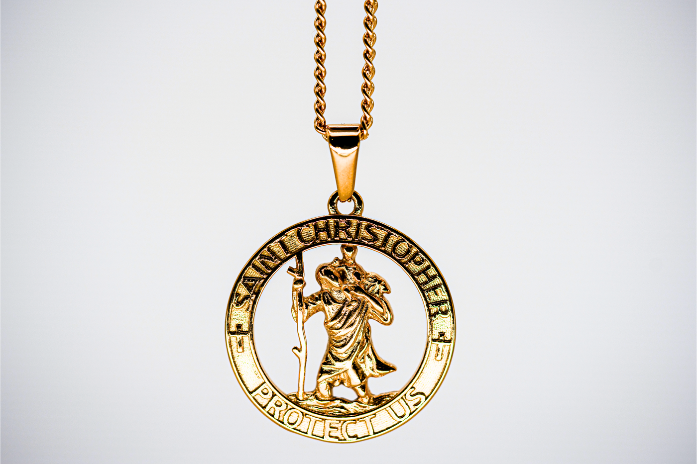 St Christopher Pendant - 18 inch
