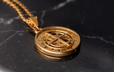 Compass Pendant - Gold - 18 inch